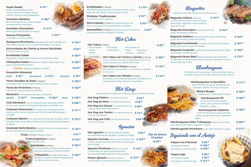 Churrería López Trejo Menú